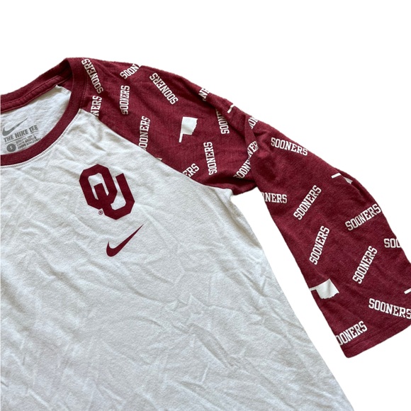 Nike Oklahoma OU Sooners 3/4 Sleeve Raglan Tee | Women's S - Picture 2 of 4
